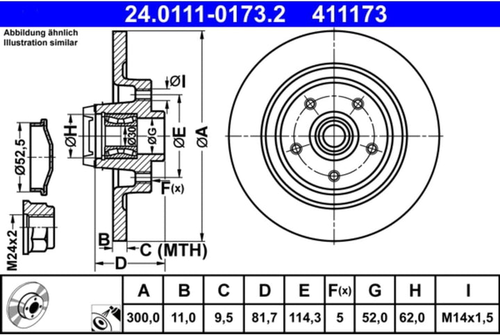 ATE 24.0111-0173.2 Bremsscheibe