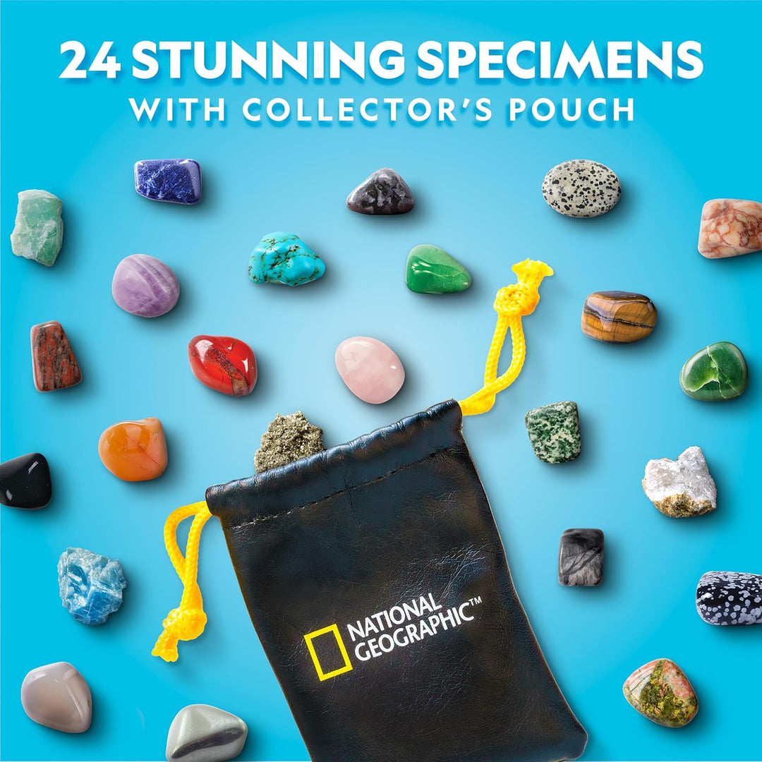 NATIONAL GEOGRAPHIC Edelstein-Adventskalender 2023 - Adventskalender für Kinder mit 24 Edelsteinen z
