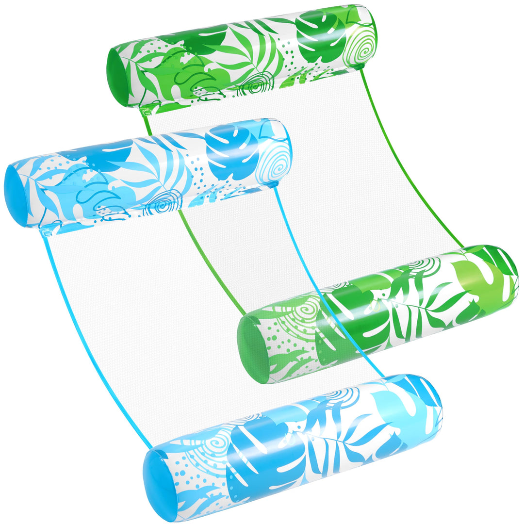 Sloosh 2 Packungen Hängematte Pool Floats Erwachsene, 4 in 1 Mehrzweck Aufblasbare Pool Floats PVC W