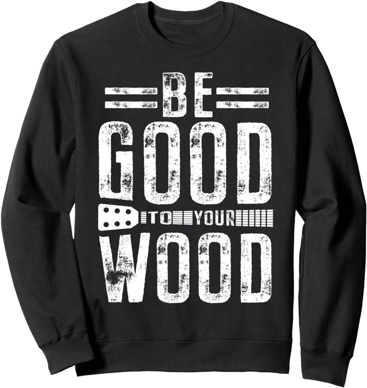 Lustige Gitarre Seien Sie gut zu Ihnen Holz Vintage-Musik-Ge Sweatshirt