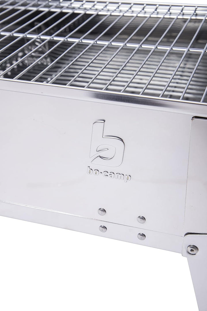 Bo-Camp Compact Deluxe Edelstahl Grill, Silber, 33 x 22,5 x 27,5 cm