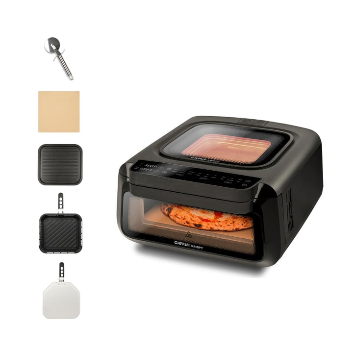 G3 Ferrari G10225 Krispy Pizzaofen und Heissluftfritteuse, Multifunktion, 2100 W, 13 L, HOBLO-Techno