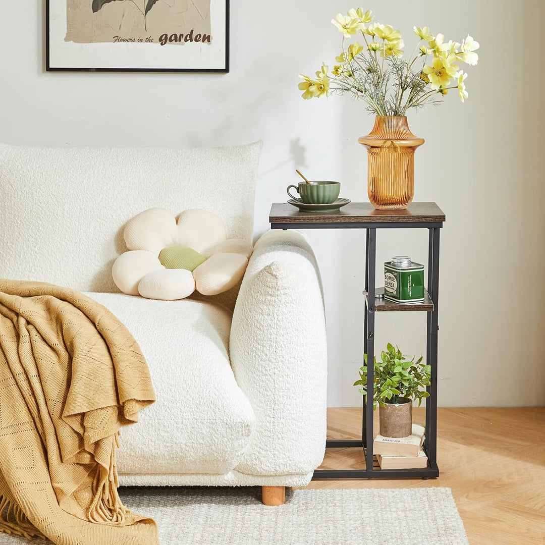 YMYNY Beistelltisch Kaffeetisch C-Form, Eleganter Kleiner Sofatisch, Industrie-Design, Sofatisch 40