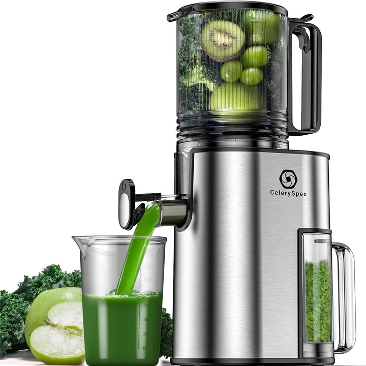 Slow Juicer Testsieger, Entsafter für Ganze Gemüse und Obst, Juicer Machine mit 130 mm Einfüllöffnun