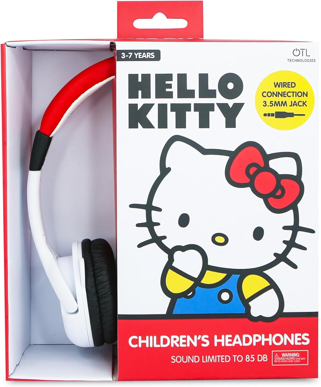 OTL Technologies HK1180 Hello Kitty Kopfhörer für Kinder, kabelgebunden, mit geformten Ohren, Weiss