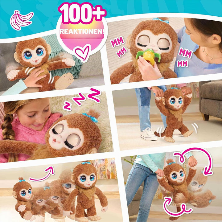 FurReal Peanut, das verspielte Äffchen, interaktives Spielzeug, 38 cm grosser Plüschaffe mit Soundef