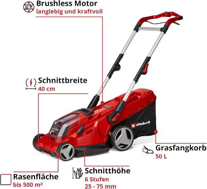 Einhell Professional Akku-Rasenmäher RASARRO 36/40 Kit Power X-Change (36V, 40 cm Schnittbreite, bis