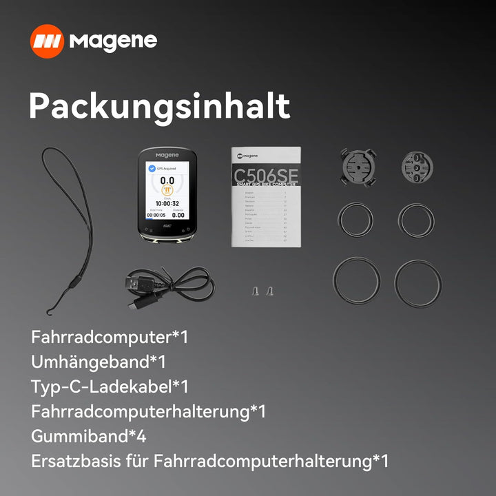 Magene C506SE GPS Kabellos Fahrradcomputer, Streckennavigation, 2,4-Zoll-wasserdichte-Farbbildschirm