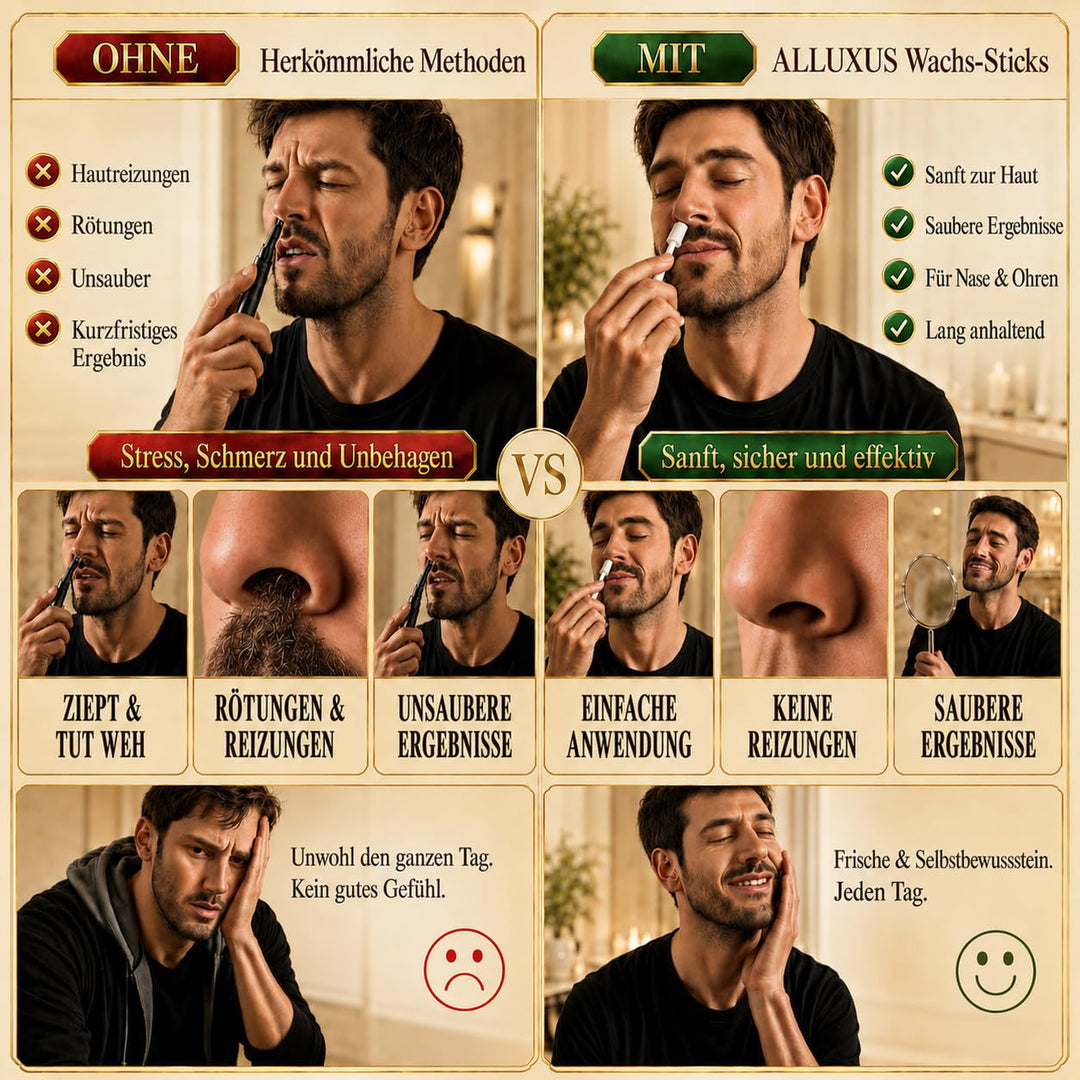 Premium Nasenhaarentferner Wachs Sticks Nasen &amp; Ohrenhaar Entfernung für Damen und Herren 12 Wachsst