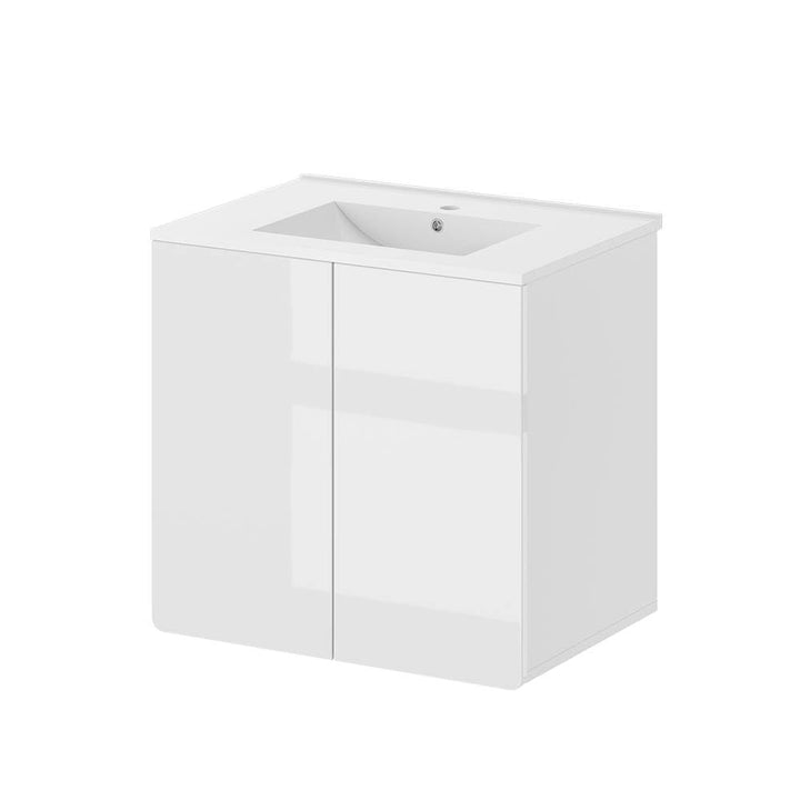 Vicco Waschbeckenunterschrank Izan, Weiss Hochglanz, 57 x 57.8 cm Badmöbel Set Izan 1, Badmöbel Set