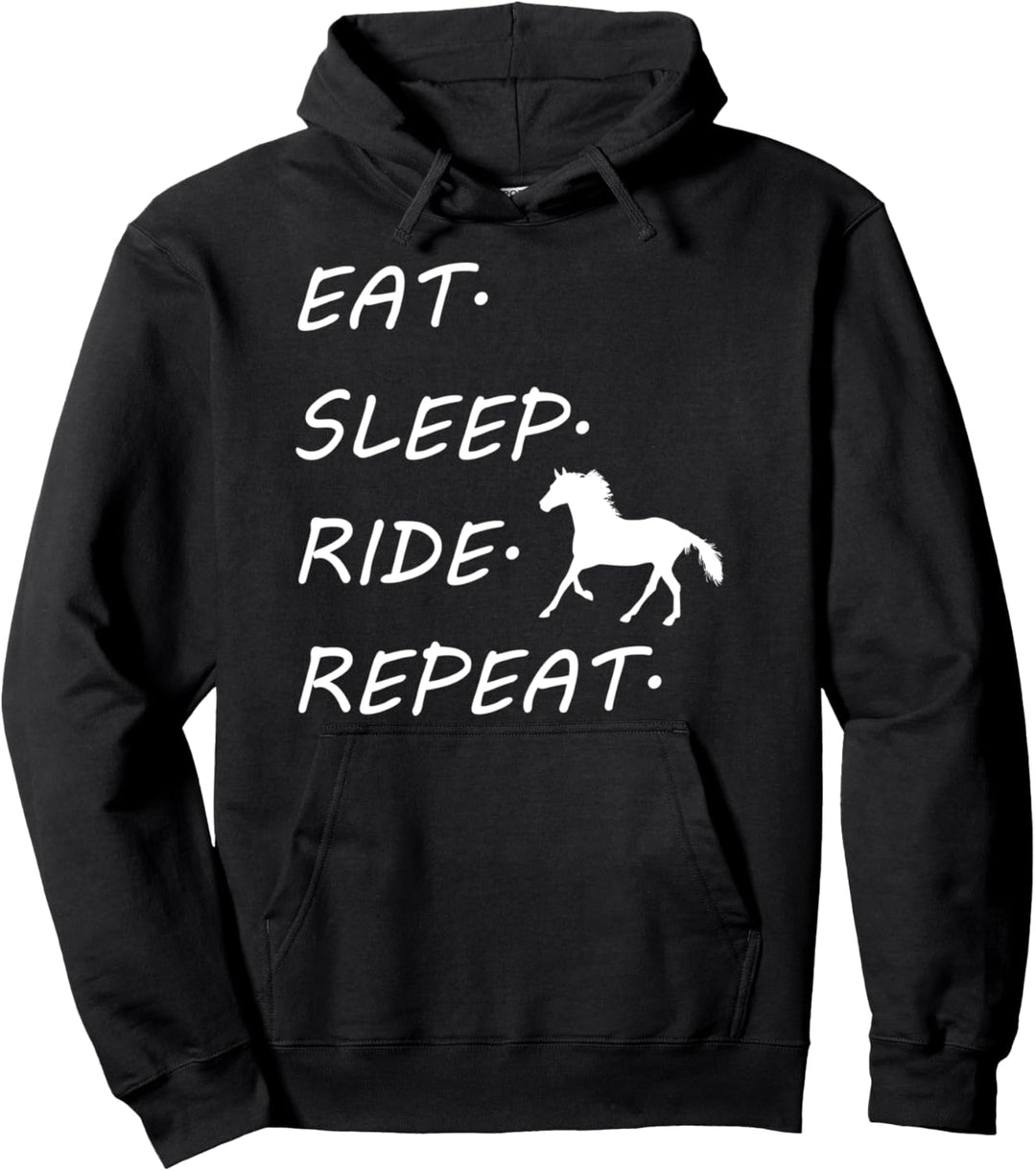 Eat Sleep Horseback Ride Repeat Pullover Hoodie