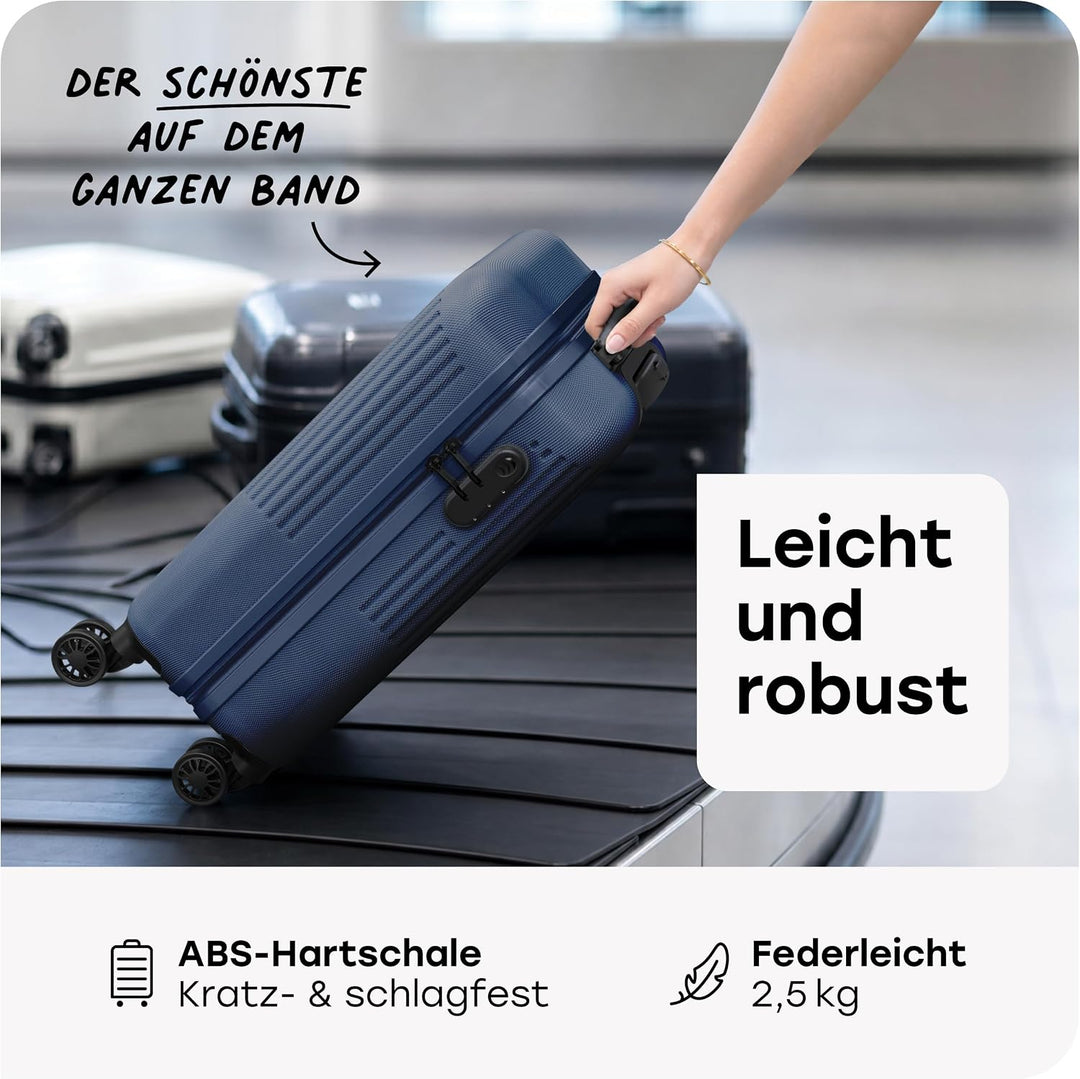 Travelite Handgepäck Trolley klein, Bali, 55x39x20 cm, 2,5 kg, Kratzfeste Hartschale, mit 4 Doppelro