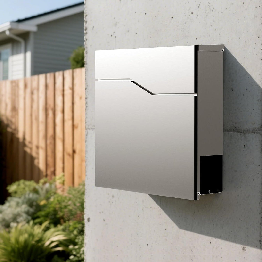 Moderner Design Briefkasten V19 Wandbriefkasten Post Edelstahl Zeitungsrolle Mailbox
