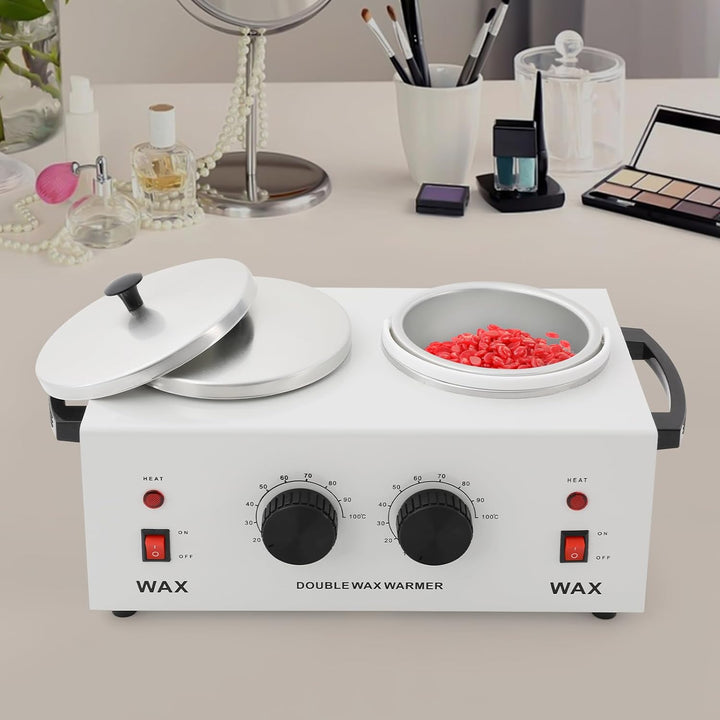 Doppel Wachswärmer, 200W Warmwachs Haarentfernung Wax Maschine Waxing Set, Elektrischer Wachswärmer,