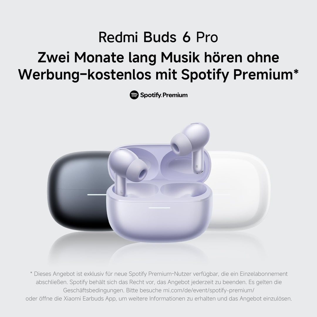 XIAOMI Redmi Buds 6 Pro Black - 36h Akkulaufzeit, Triple-Treiber Hi-Fi Klang, 55dB ANC, 20 ANC-Level
