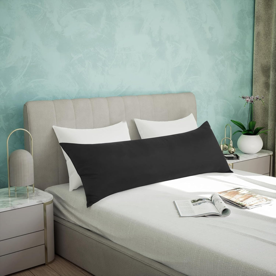 Utopia Bedding Seitenschläferkissen Körperkissen Schwangerschaftskissen | 40x145 Schwarz Bezug aus w