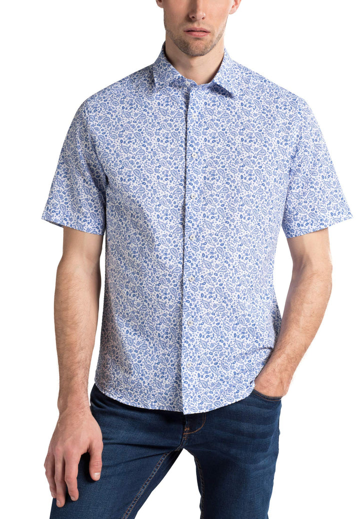 eterna Herren Freizeithemd Modern Fit Kurzarm blau (51) 40