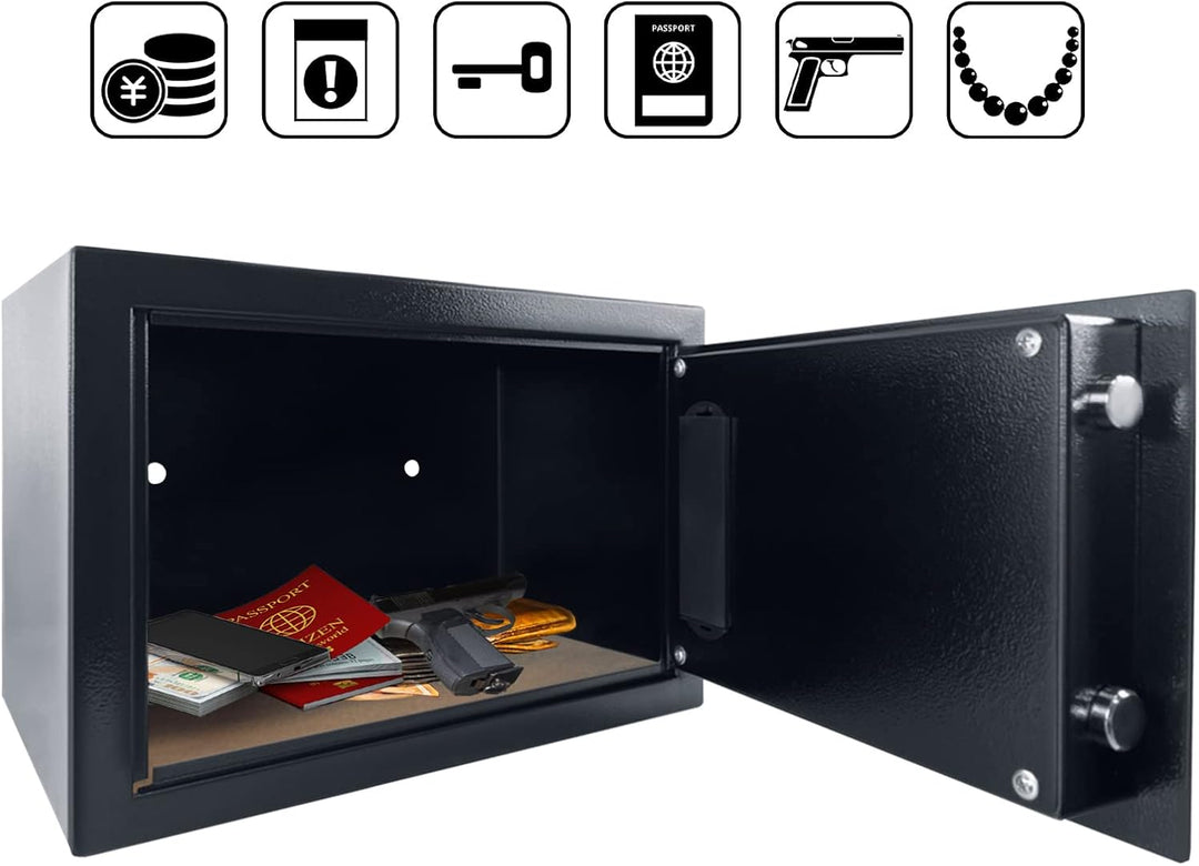 HENGMEI Safe Tresor, 12L Elektronischer Wandtresor, Möbeltresor Geldkassette Tresor Feuerfest Wasser