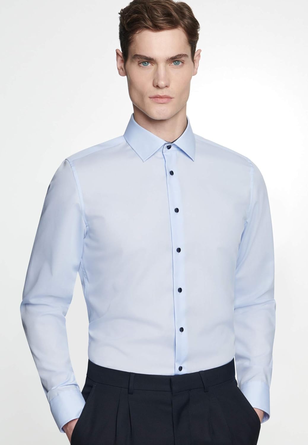 Seidensticker Herren Business-Hemd - Regular Fit - Bügelfrei - Kent Kragen - Langarm - 100% Baumwoll