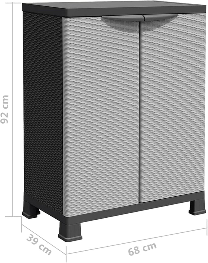 Tidyard Gartenschrank mit 2 Türen und 2 Fachböden Geräteschuppen Kunststoffschrank Spindschrank Schr