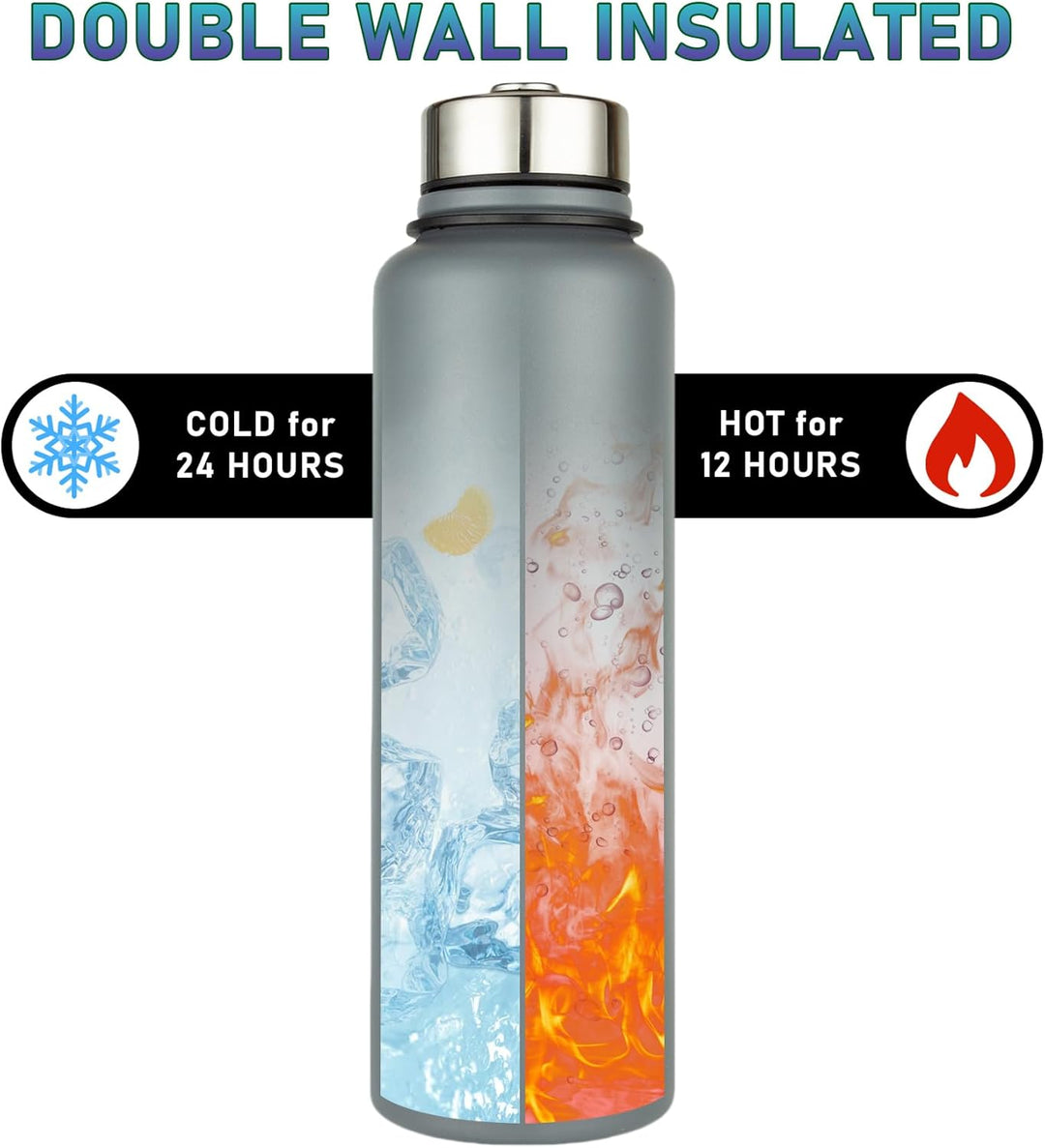 1,5 L Metall Edelstahl Trinkflasche Vakuum Flasche, Auslaufsicher Wasserflasche, BPA-Frei - Thermosf