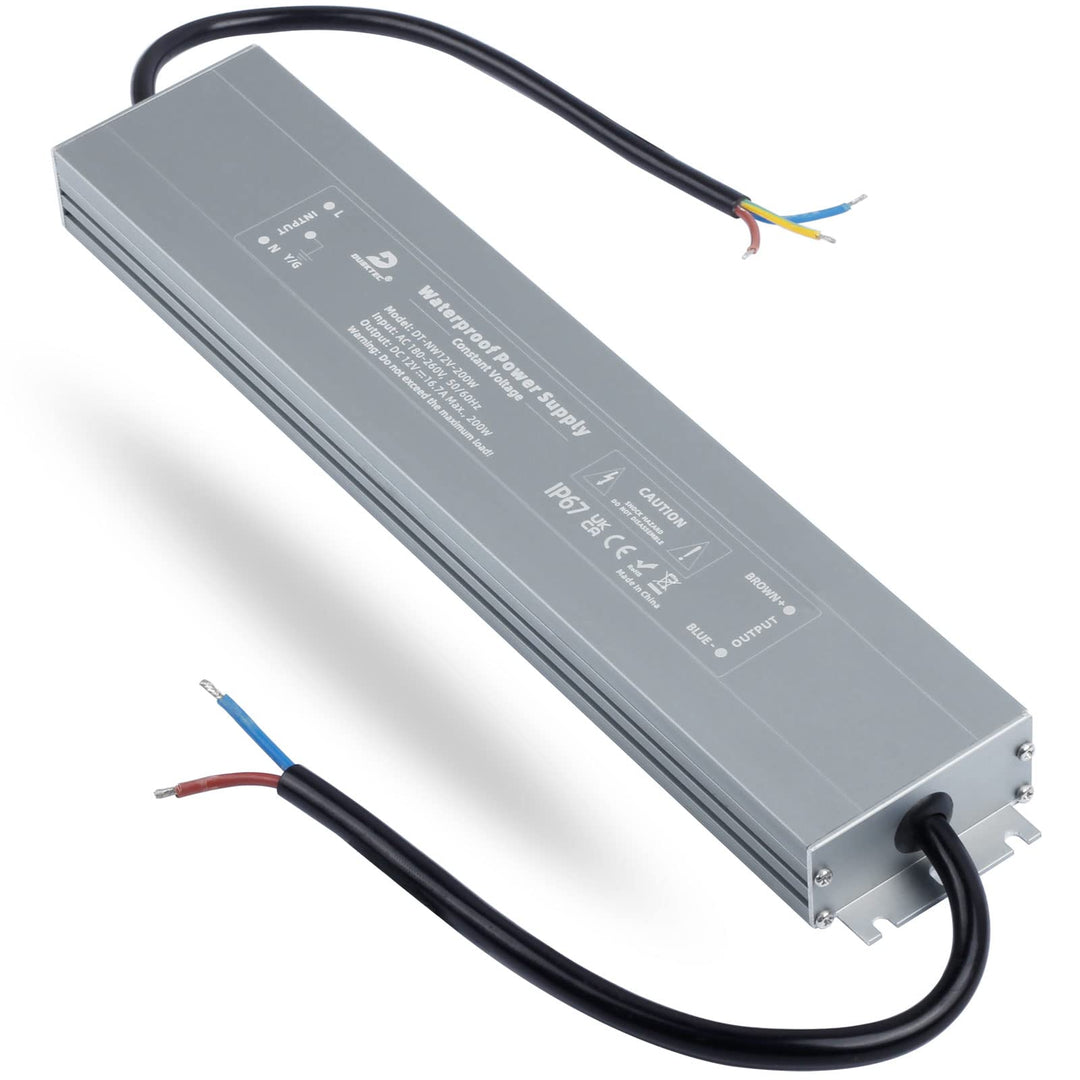 DUSKTEC LED Trafo 12V 200W LED Transformator, Wasserdicht LED Netzteil Driver AC 230V auf DC 12 Volt