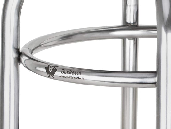 Beeketal 'BEH-30' Hocker aus Edelstahl mit Ø 29 cm Sitzfläche, ca. 1,5 kg, (L/B/H): ca. 370 x 370 x