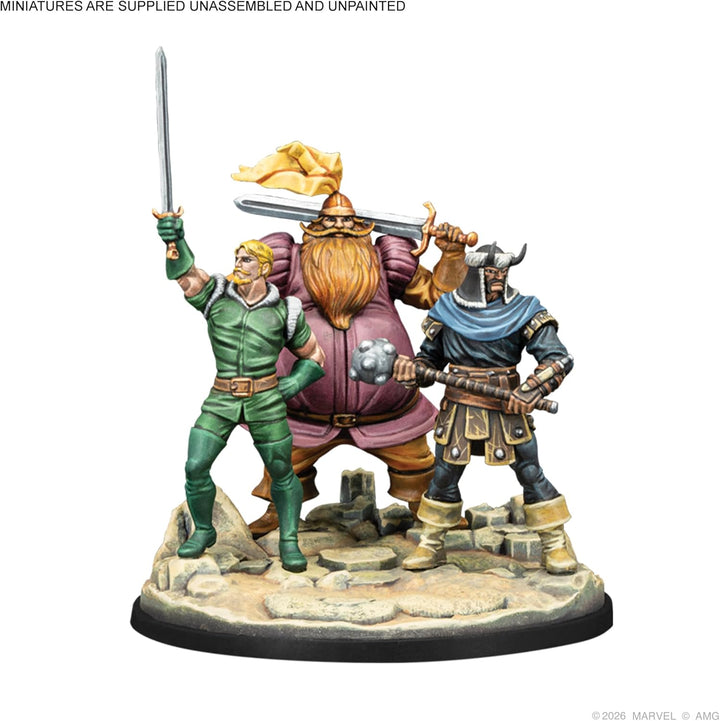 Asmodee, Marvel: Crisis Protocol –Valkyrie and Elendil & Warriors Three, Character Pack, EN-Version,