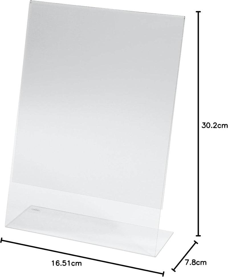 SIGEL TA210 Tischaufsteller schräg, für A4, 10 Stück, glasklar Acryl, garantiert UV-beständig für A4