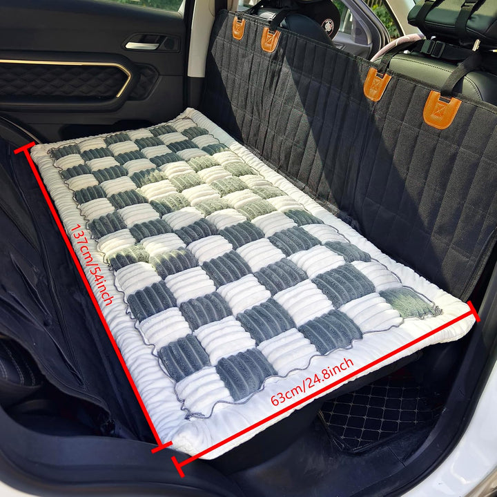 Hundematte Auto Rückbank 63×137 cm – Maschinenwaschbar, rutschfeste Hundedecke fürs Auto, Dicke PP-W