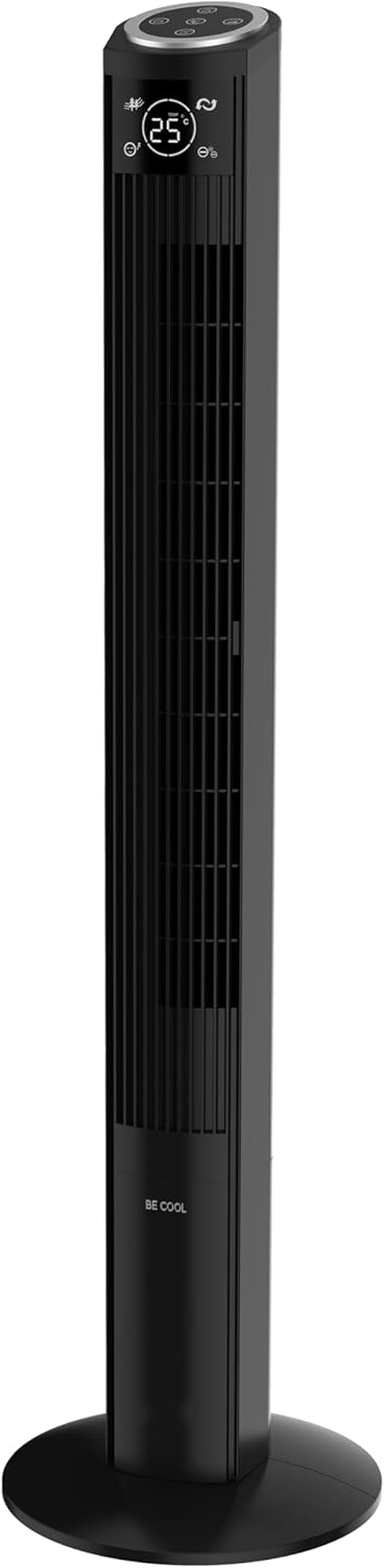 BE COOL Turm-Ventilator – Effektiver Turmventilator für Innenbereich, 3 Geschwindigkeiten, Luftreini