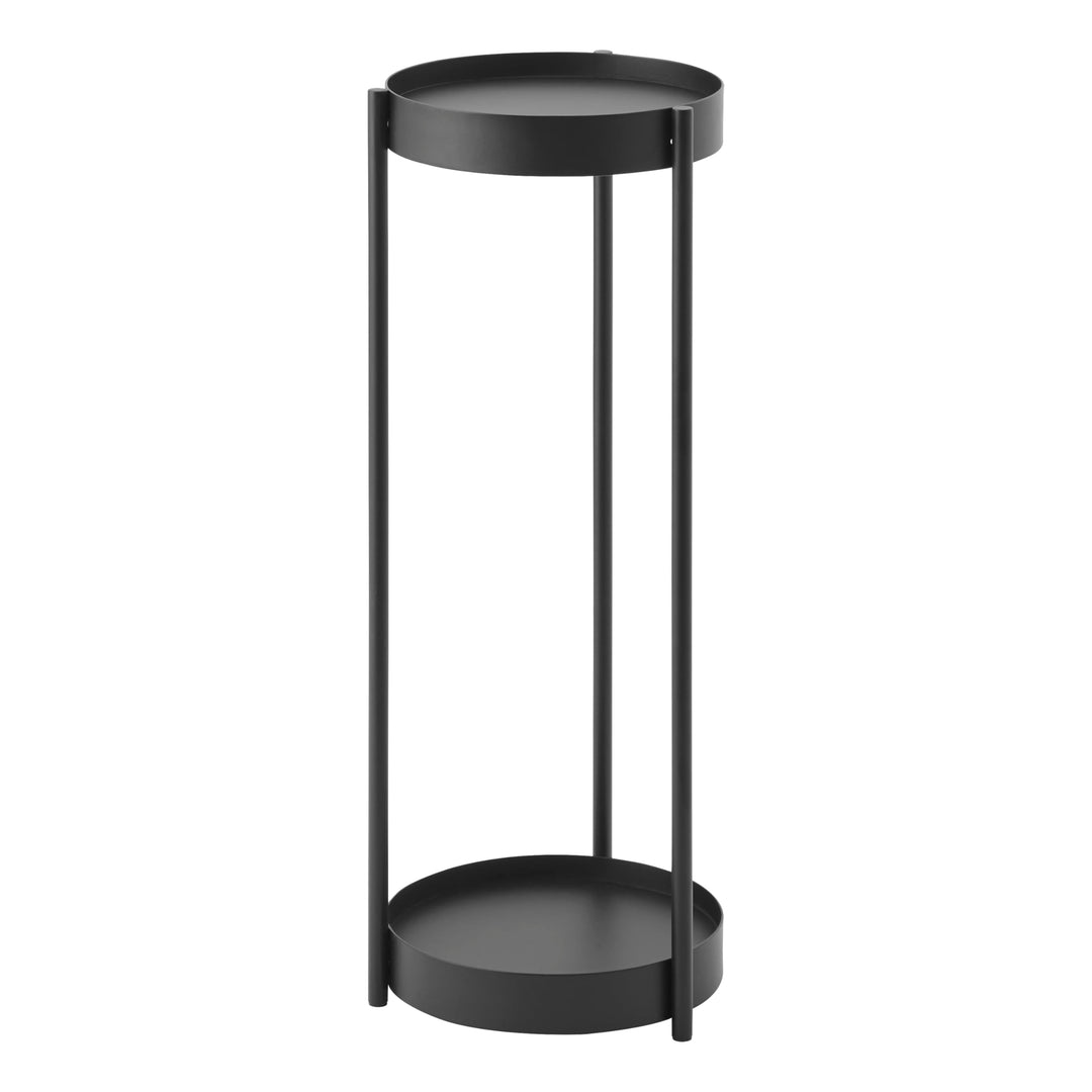 YAMAZAKI 4367 TOWER 2Tiered Plant Stand with Caster, black, Steel / Polypropylene / Nylon, 25 x 26.5