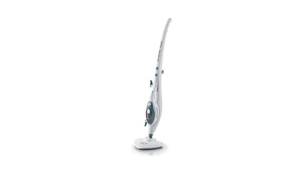 Ariete 4169 Steam Mop 10 in 1, Dampfreiniger, 18 Minuten Arbeitszeit, Klappbarer Stiel, Weiss und Bl