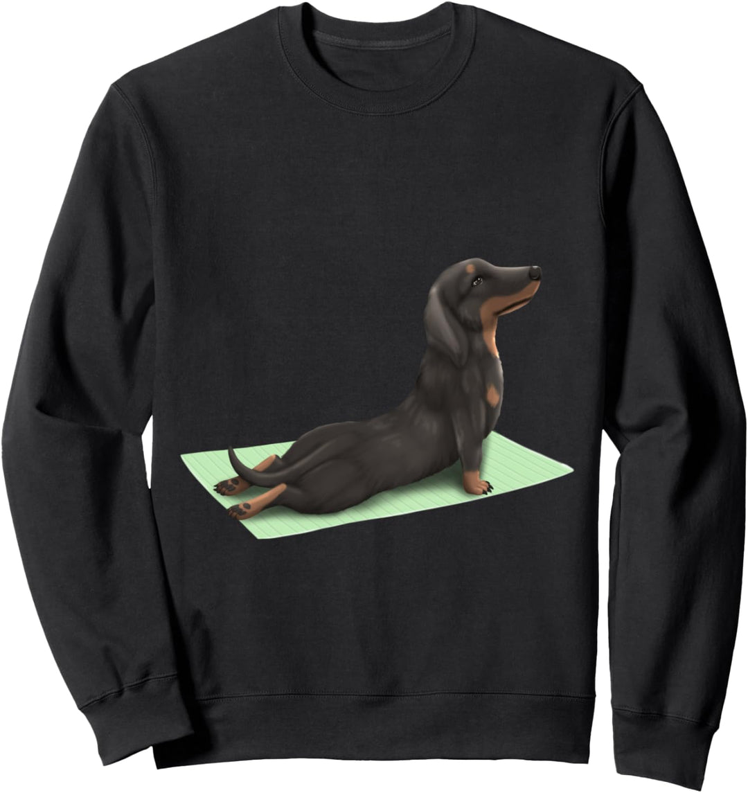 Dachshund Dog Yoga Pose Meditation Zen Workout Exercise Sweatshirt