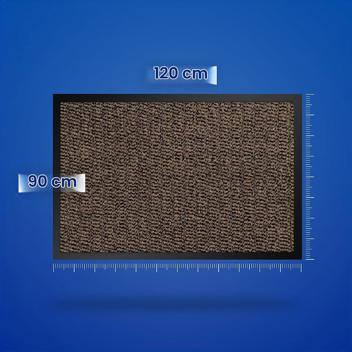 Hochwertige Fussmatte Braun-Schwarz 90x120 gross für Innen &amp; Aussen - Schmutzfangmatte rutschfest, w