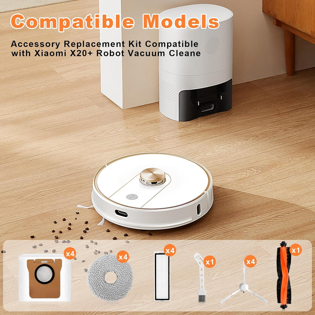 18 Stück Zubehör kompatibel für Xiaomi Robot Vacuum X20+ / X10+ Saugroboter, Ersatzteile Zubehörset