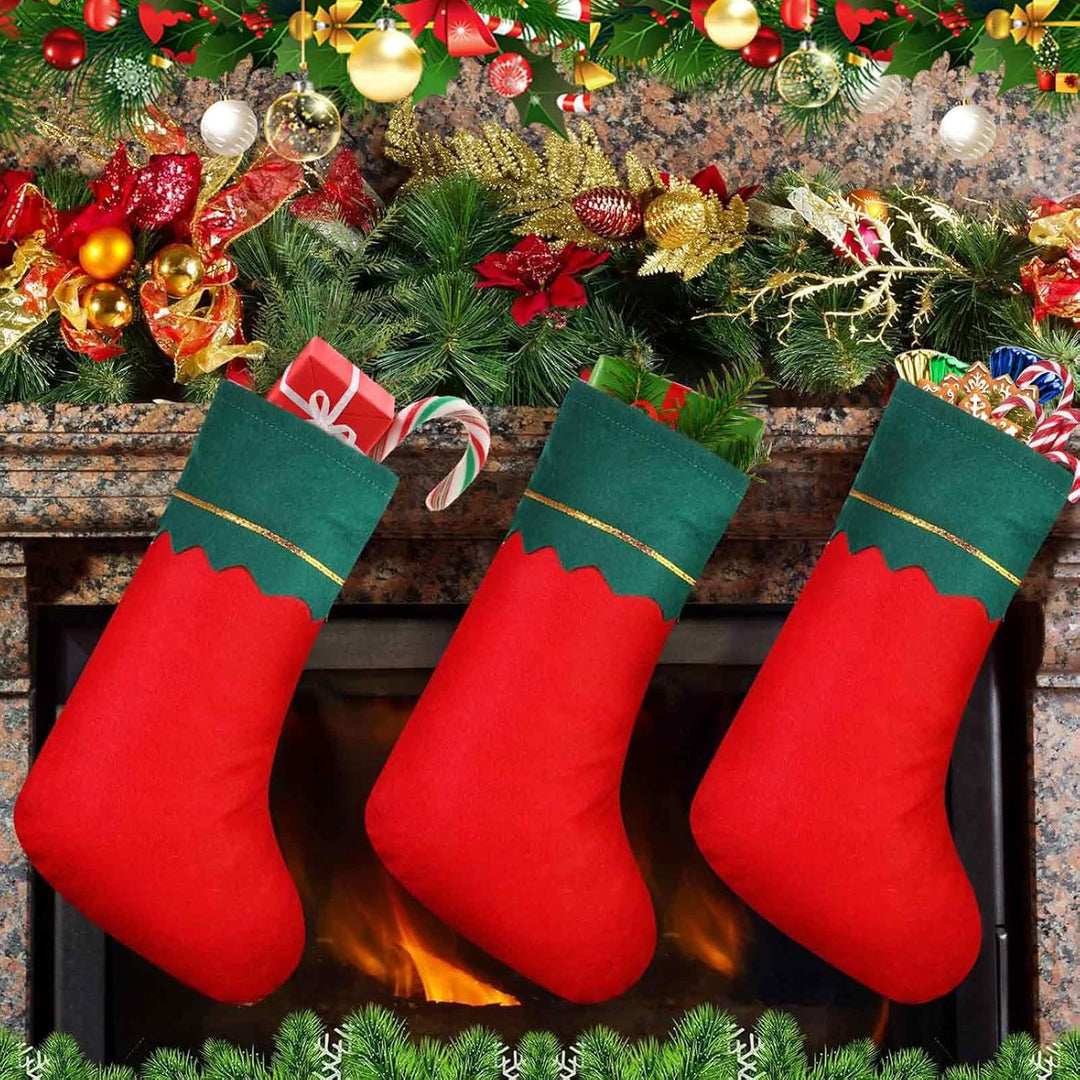 12 Stück Weihnachtssocken Zum Befüllen,Nikolaussocken Zum Befüllen,Weihnachtsstrümpfe Kamin für den