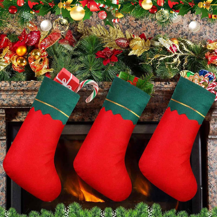 12 Stück Weihnachtssocken Zum Befüllen,Nikolaussocken Zum Befüllen,Weihnachtsstrümpfe Kamin für den