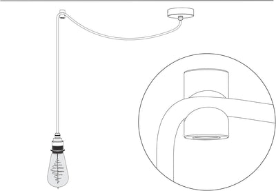 10x Stück - Aufputz-Kabelhalter für Textilkabel, Affenschaukel, Decken- und Wandpin - Weiss 10x Stüc