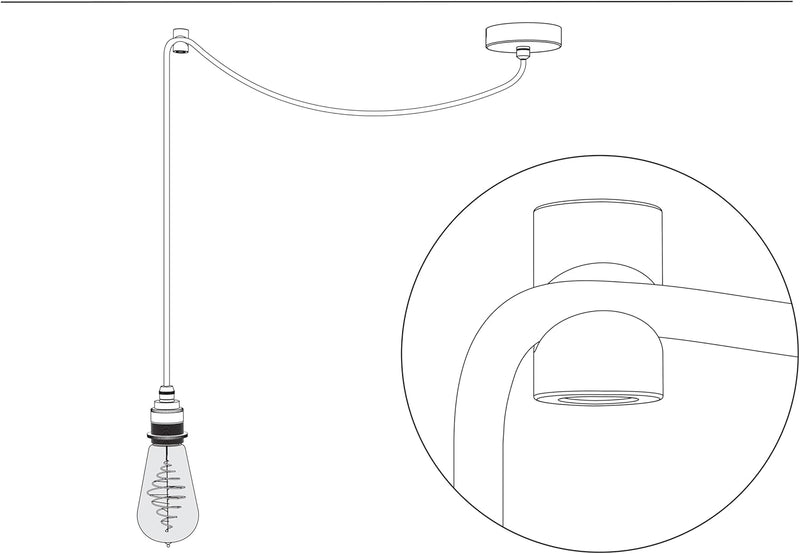 10x Stück - Aufputz-Kabelhalter für Textilkabel, Affenschaukel, Decken- und Wandpin - Weiss 10x Stüc