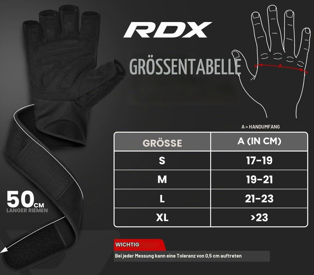 RDX Fitness Handschuhe Herren Damen, Trainingshandschuhe Krafttraining handgelenkschutz für Gewichth
