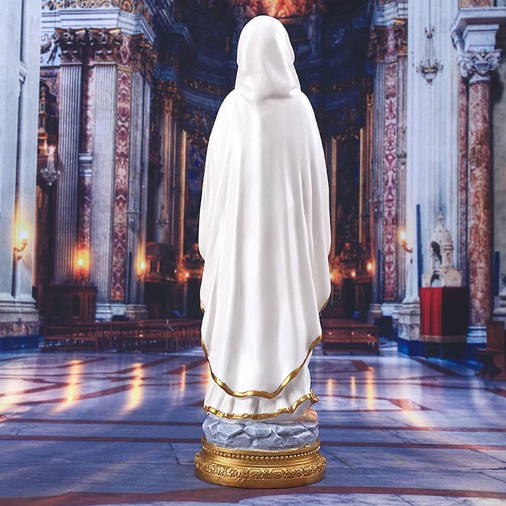 QIANLING 22cm Jungfrau Maria Statue, Religiöses Geschenk Gesegnete Mutter Jungfrau Maria Figur, Harz
