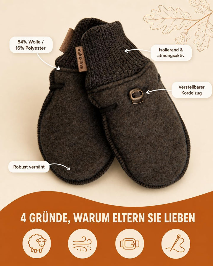 Mikk-line Wollhandschuhe Kinder | Handschuhe Kinder | Handschuhe Wolle Kinder | Wärme Kinder Handsch