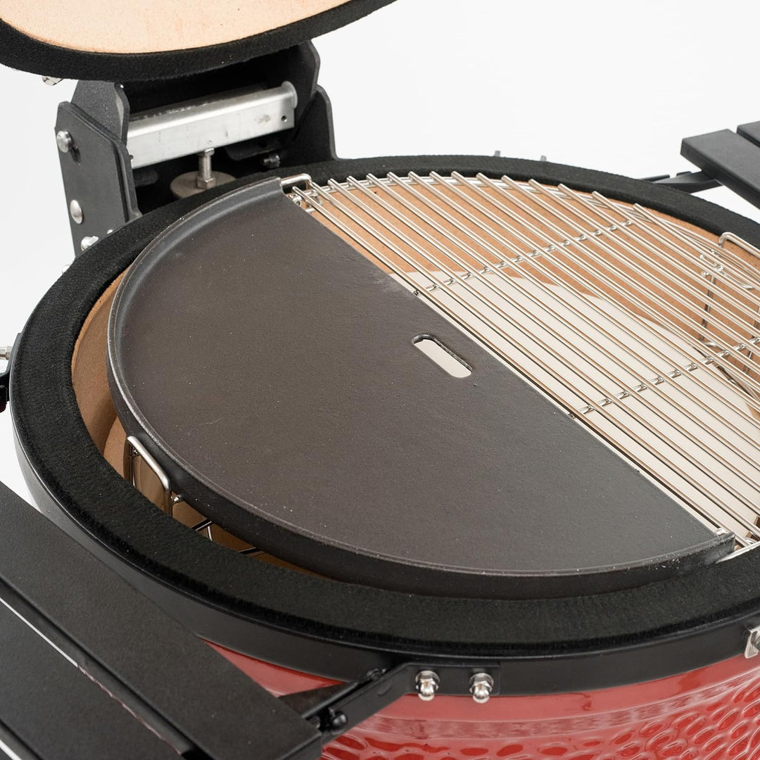 KamadoJoe Kamado Joe KJ-HCIGRIDDLE, Halbmond Gusseisen Reversible Griddle Grill Zubehör Grillzubehör