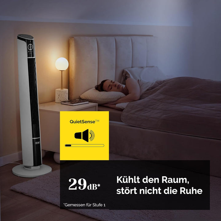 Yoer 29dB Leiser Turmventilator, Ionisator, 10 m Reichweite, Neigungswinkeleinstellung, 12 Geschwind