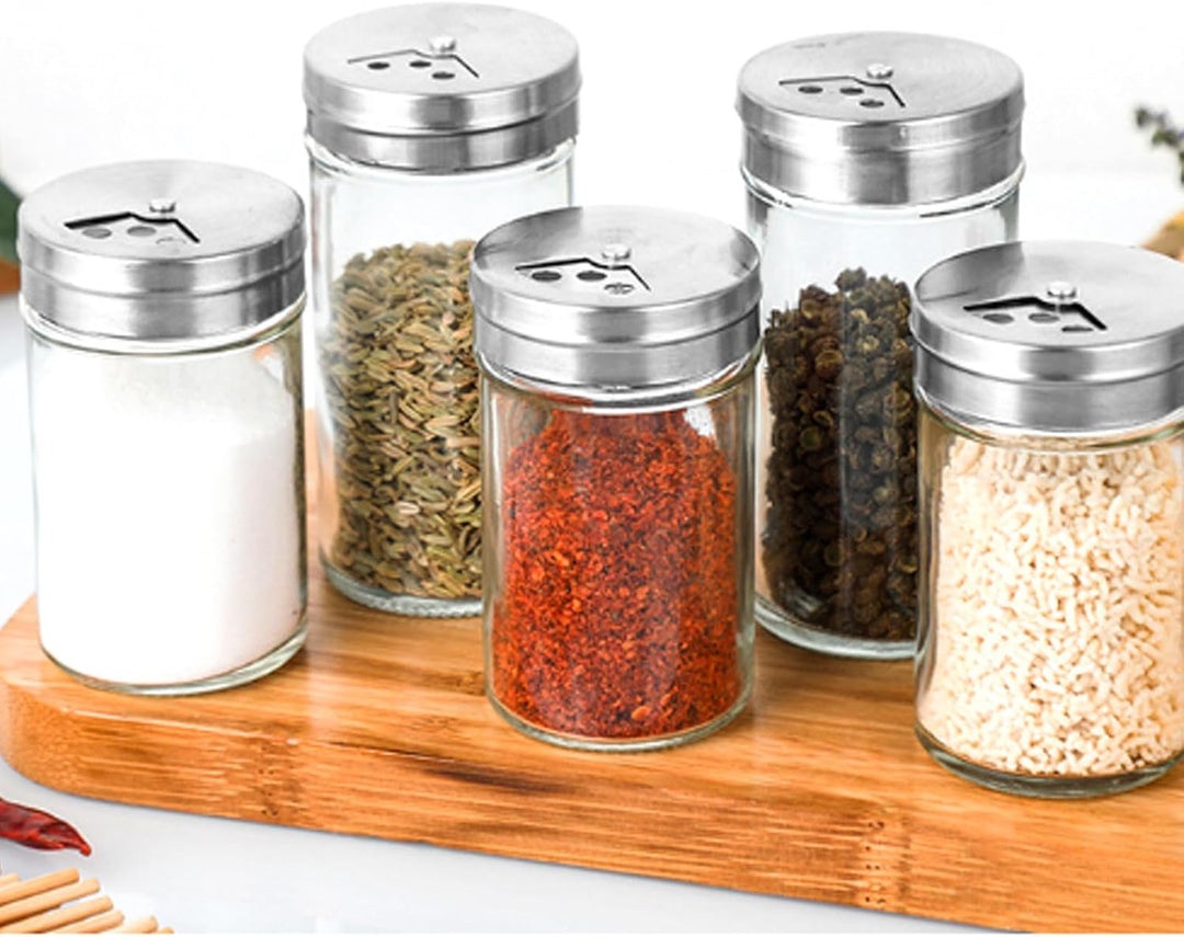 STARVAST 24 Gewürzgläser 100 ml Set, Gewürzstreuer Glas leer mit 2 Bögen Etiketten, transparente Gew