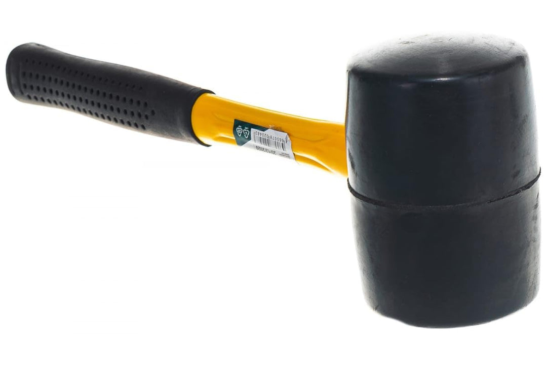 PROREGAL Gummihammer 0,45kg | Ø 3,25cm | rutschfester Fiberglasstiel | Regal-Montagehammer Silikonha