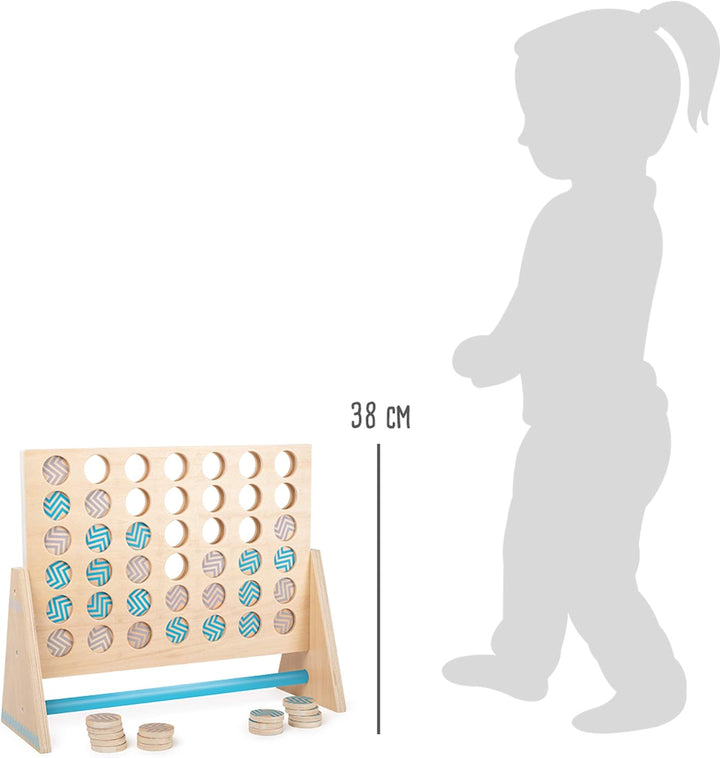 small foot Vier in Einer Reihe XXL Active aus Holz, Spielklassiker in riesig für den Garten, 12031