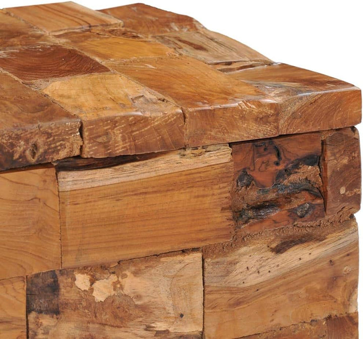 Massivholz Teak, 40 x 40 x 45 cm | Dekohocker, Schemel, Blumenhocker, Hocker mit Stauraum