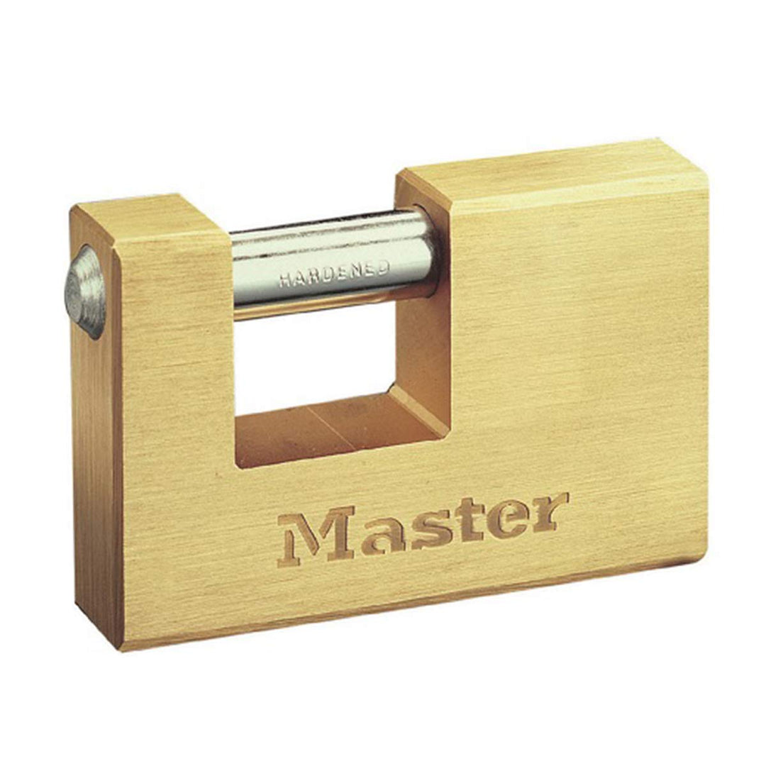 MASTER LOCK 607EURD Vorhängeschloss 76mm Vollmessing (Rechteckiges Gehäuse) 7,5 x 7,6 x 1,5 cm, 7,5